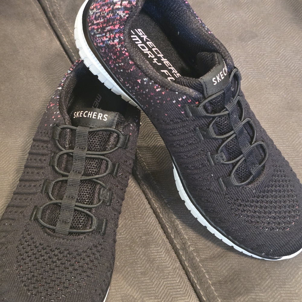Skechers Black and Pink Memory Foam Athletic Shoes
